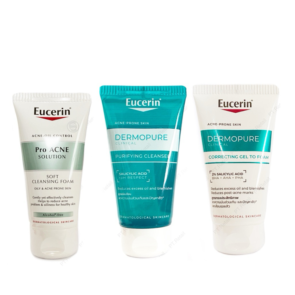 Eucerin Pro Acne Solution Gentle Cleansing Foam 50 g. ยูเซอริน โปร แอคเน่ โซลูชั่น เจนเทิล คลีนซิ่ง โฟม 50กรัม