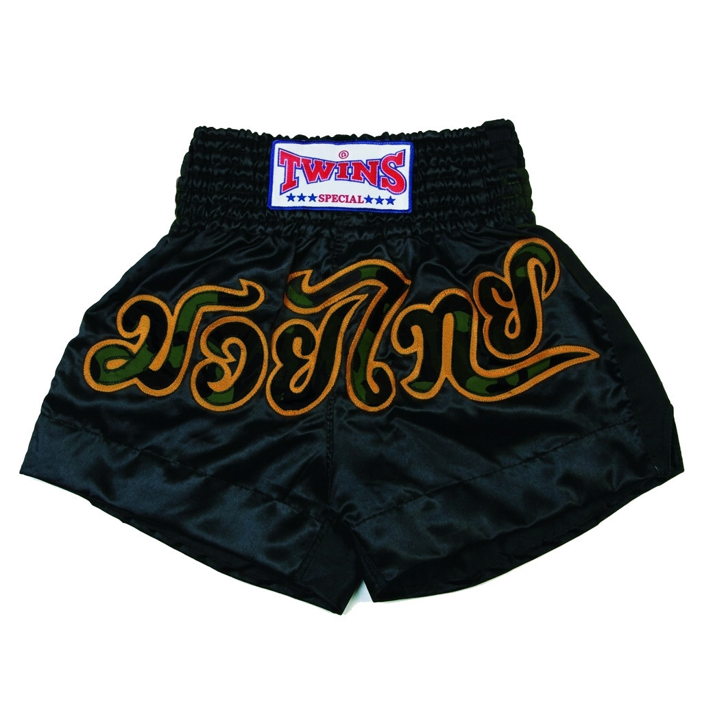 Twins Muay Thai Shorts Black กางเกงมวยไทย
