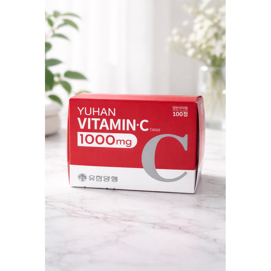 Yuhan Vitamin C 1000mg 100 Tablets วิตามินซีแบบเม็ด ทานง่าย สำหรับดูแลสุขภาพประจำวัน