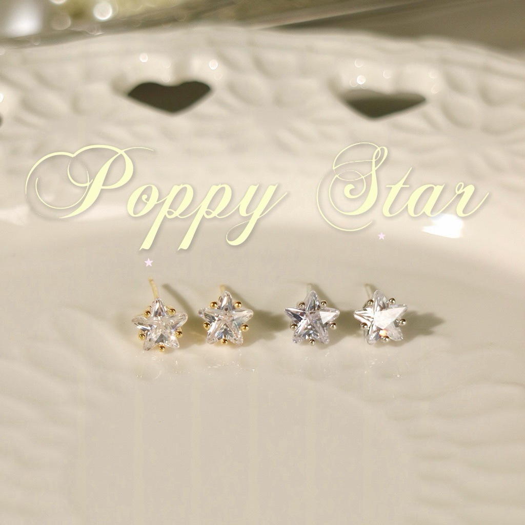 Socrush.bkk | POPPY STAR earrings | SE-101 | ต่างหู ดาว เพชร