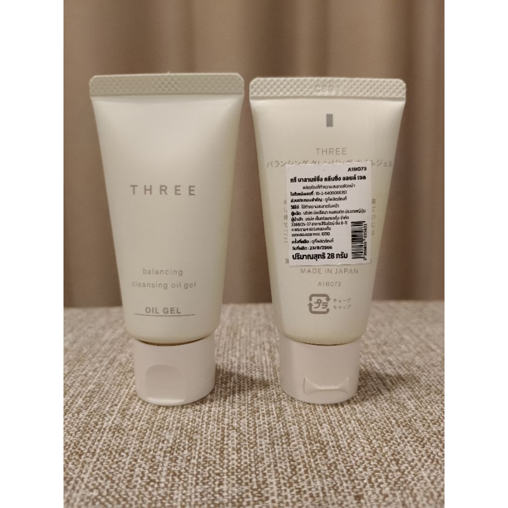 เจลล้างหน้า THREE balancing cleansing oil gel 28g. (ฉลากไทย)