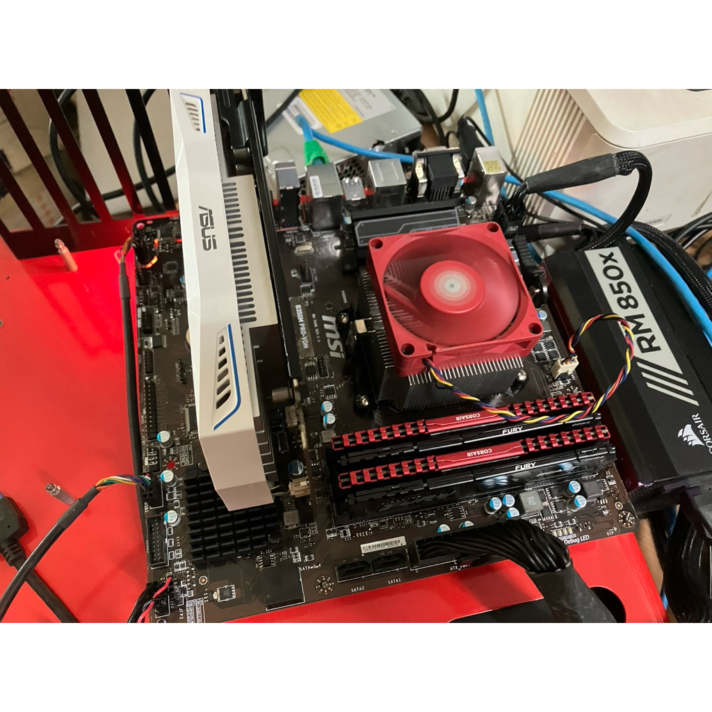 เมนบอร์ด MSI B350M PRO-VDH Socket AM4 รองรับ M.2 DDR4 Ram4Slot มือสอง สภาพดี มีฝาหลัง