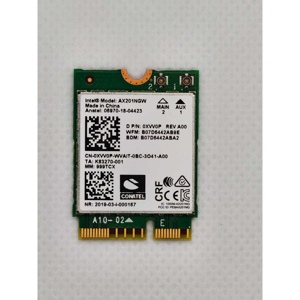 การ์ด Wi-Fi 6 Intel AX201NGW (Gig+) M.2 0XVV0P