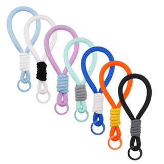 พวงกุญแจเชือกถักไนลอนสีทูโทน พวงกุญแจห้อยกระเป๋า