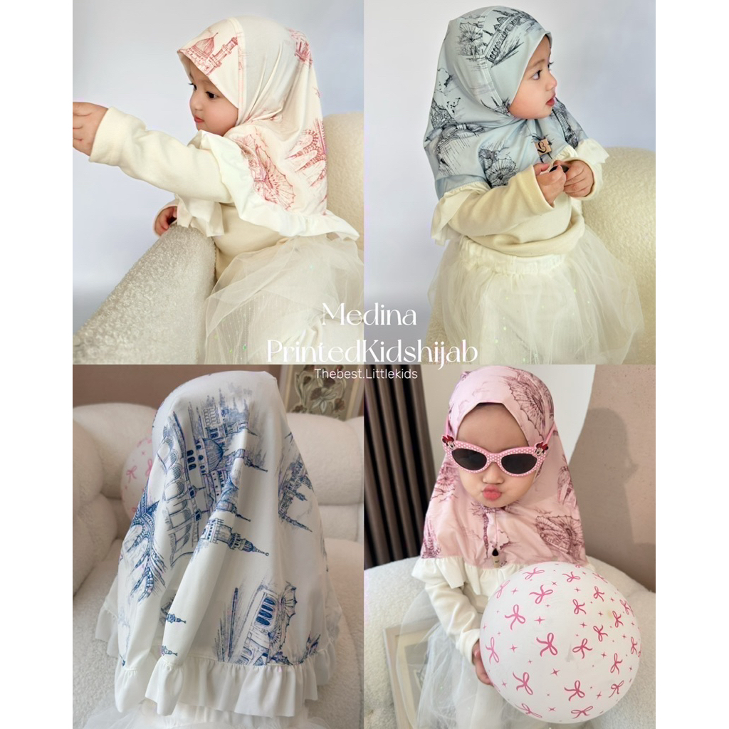 Medina Printed hijab ฮิญาบลายมาดีนะห์ มีทั้งของเด็กและของผู้ใหญ่