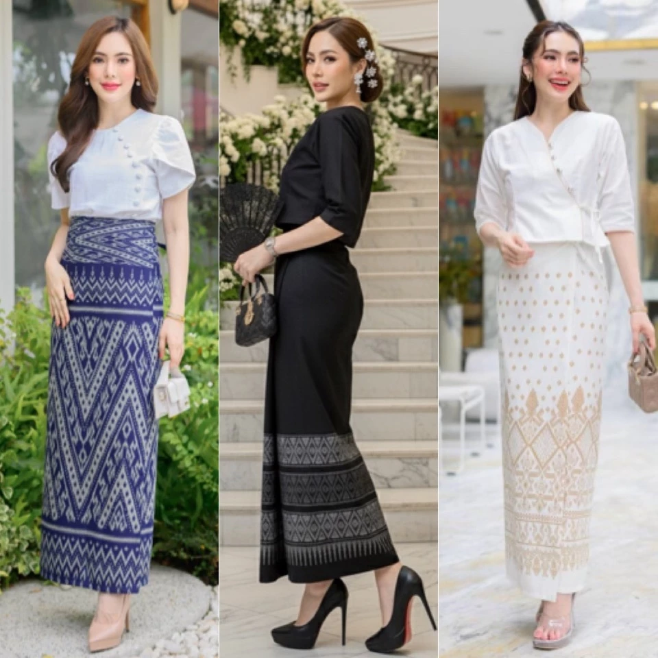 LANNA-ผ้าถุงเย็บสำเร็จแบบผูก ผ้าฝ้ายพิมพ์ลายไทยเชียงใหม่