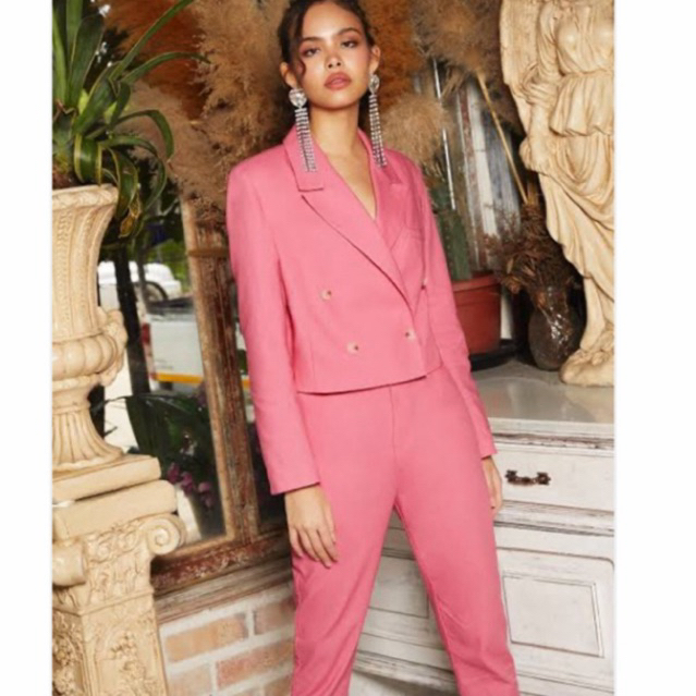 pomelo set blazer cropชมพู