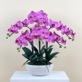 กระถางกล้วยไม้ปลอม ดอกไม้ปลอมตกแต่งบ้าน