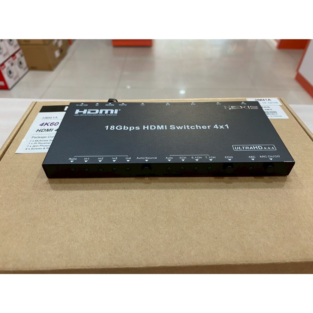 NEXIS HM41A 4K60 Multiviewer | สวิตช์สลับสัญญาณภาพ 4 เข้า 1 ออก ลื่นไหลไม่มีรอยต่อ รองรับความละเอียด