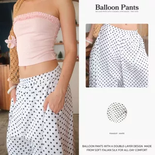 MURF Balloon Pants | กางเกงบอลลูน ผ้า2ชั้น ขากอง ทรงสวย ใส่ได้ทุกวัน คาเฟ่ ทะเล ผ้าไหมอิตาลีนุ่ม ใส่สบาย |MURF.BKK| B206