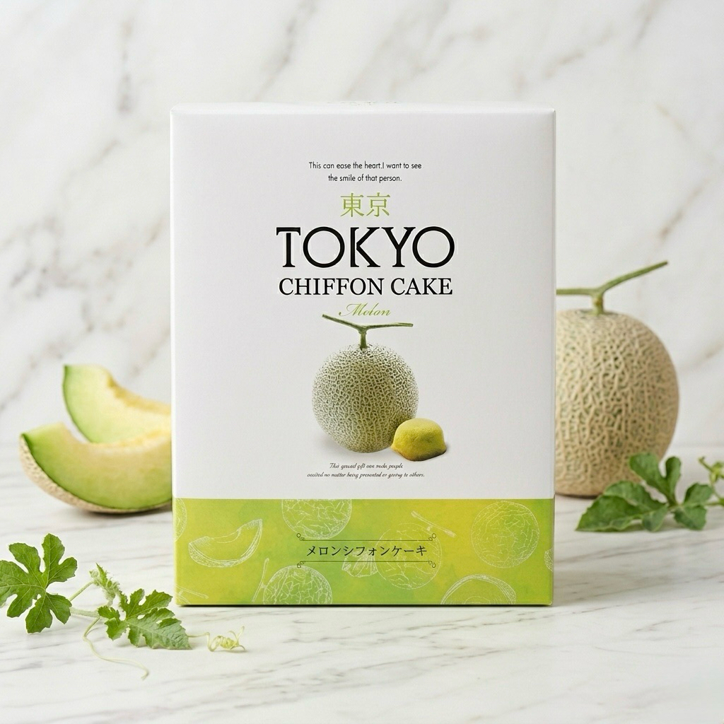 TOKYO CHIFFON CAKE Melon🍈กล่องละ12ชิ้น เค้กชิพฟอนสอดไส้เมล่อนญี่ปุ่น