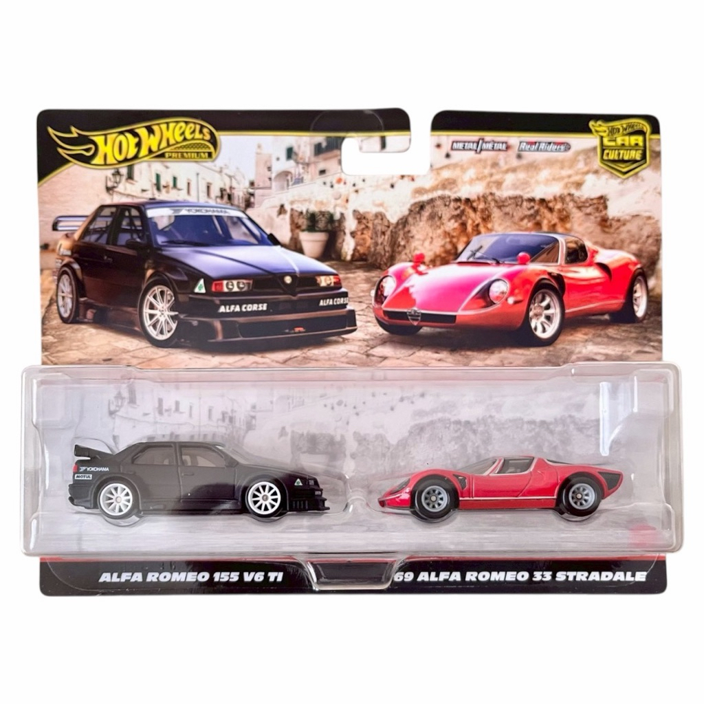 Hot Wheels Premium Car Culture Alfa Romeo 155 V6 TI + 69 Alfa Romeo 33 Stradale