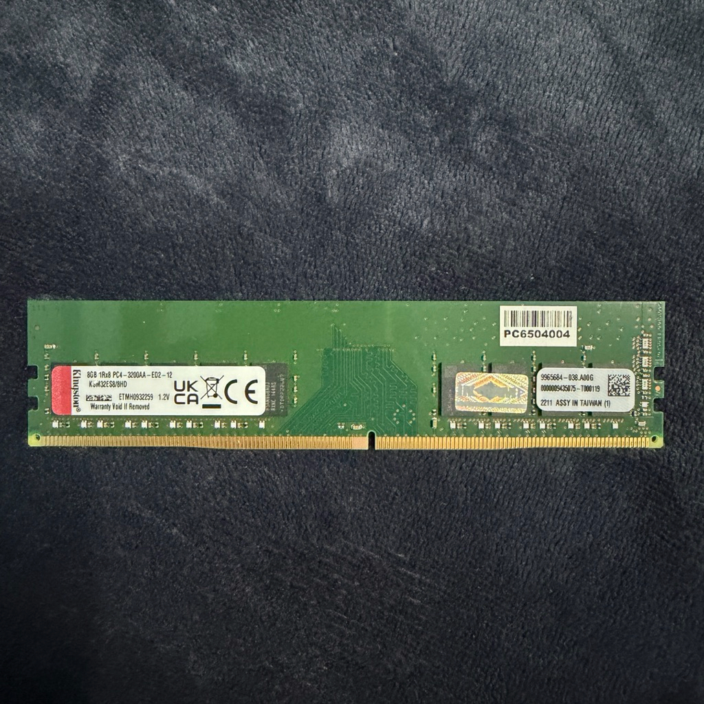 Kingston 8GB(8*1) DDR4 3200Mhz RAM (หน่วยความจำ) แรม มือสอง