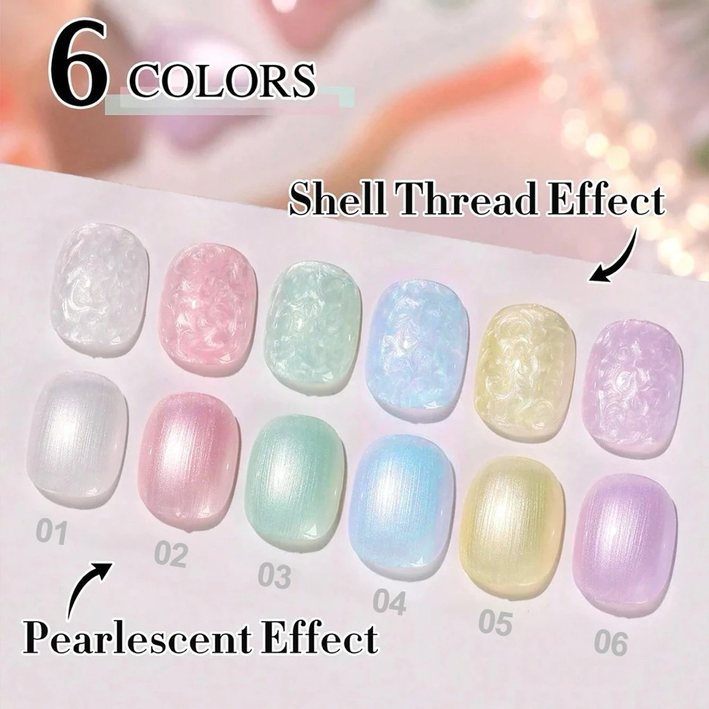 สีทาเล็บเจล Shell Pearlescent Gel Nail Polish สไตล์มุกๆ น่ารัก สีสวย ขนาด 10ml/ขวด สินค้าพร้อมส่ง