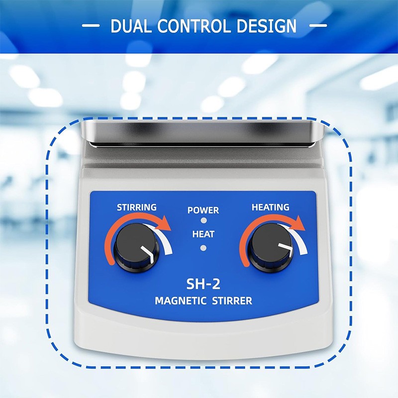 เครื่องกวนสาร ความร้อน รุ่น SH-2เครื่องกวน เครื่องผสมปรับห้องปฏิบัติการจานร้อน สามารถให้ความร้อนได้ เครื่องผสมแม่เหล็กพร ราคา ถูกที่สุด ดีลบีเคเค แกลเลอรีภาพที่ 5