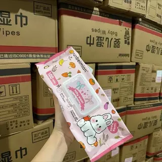 (1-3 ห่อ) ทิชชู่เปียก ลายโบว์กระต่าย ห่อจัมโบ้ Baby Wipes 100 แผ่น tissue14 ทิชชู่อเนกประสงค์ ใช้งานสะดวก มีฝาปิด
