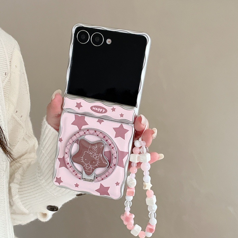 พร้อมส่งจากไทย ! เคสฟลิปหนังแม่เหล็กมินิมอลลายดาวโปลก้าดอท พร้อมเข้าเซ็ท (20124) for Samsung Galaxy Z Flip7 Flip6 Flip5