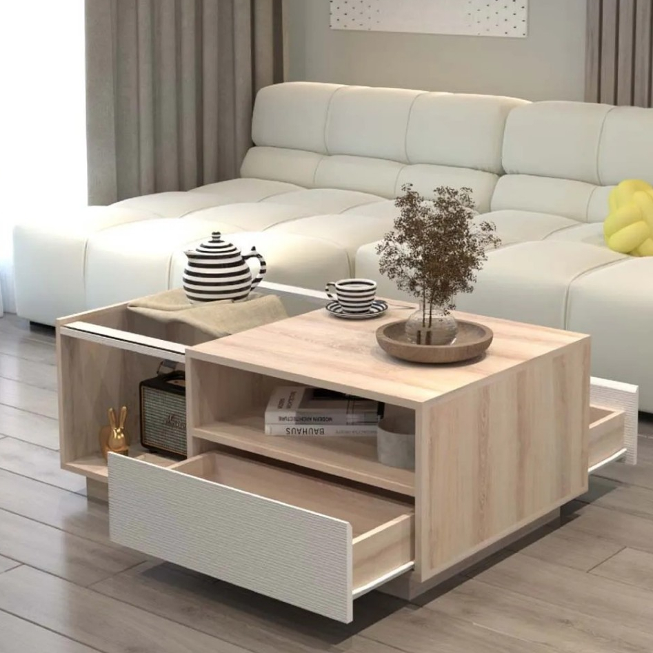 โต๊ะกลางโซฟา โต๊ะกลางกระจก ขนาด 100 ซม. รุ่น TU101