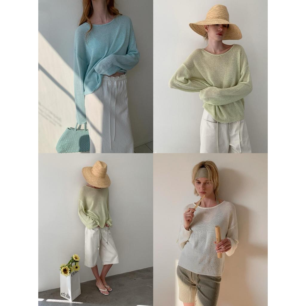 INBYIN -เสื้อแขนยาวทรงครอปคอยู LOOSE KNIT SWEATER – M8071 – โปรปัง