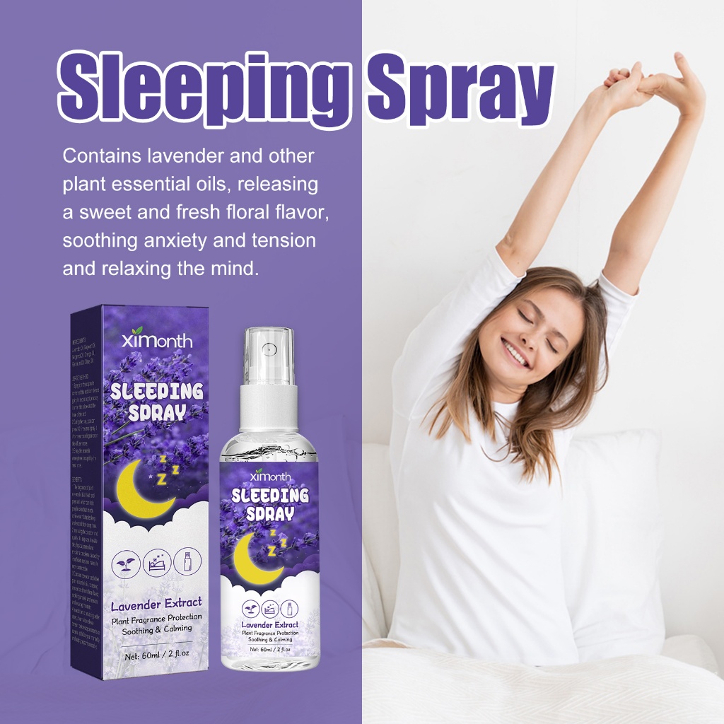 Ximonth สเปรย์น้ำมันหอม สเปรย์หลับลึก Deep Sleep ปรับปรุงการนอนหลับ Lavender Sleeping Pillow Spray