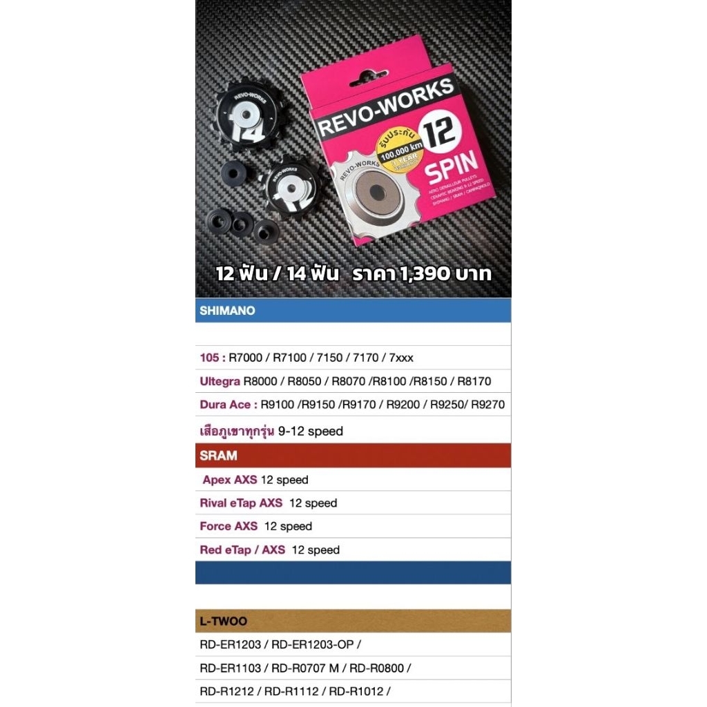 🆕️ REVO-WORKS 12-14‼️ ลูกรอกตีนผี จักรยานแบบเซรามิค