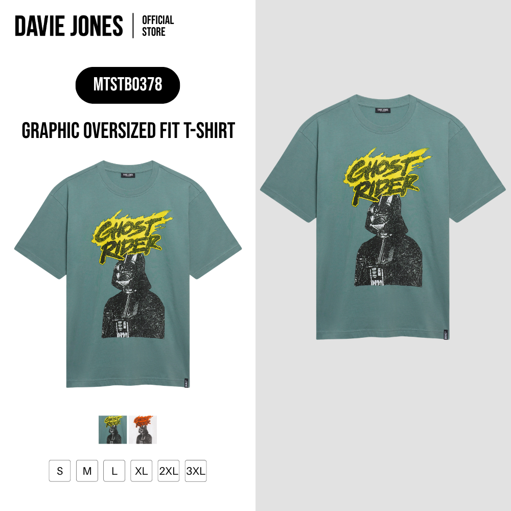DAVIE JONES [BE FEARLESS] เสื้อยืดผู้ชาย Graphic Oversize Fit T-Shirt สีดำ ขาว TB0496
