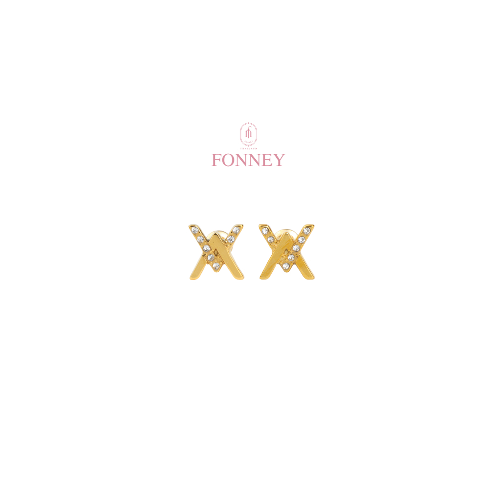 ER-13 Fonney ต่างหูสแตนเลสไม่ลอกไม่ดำ