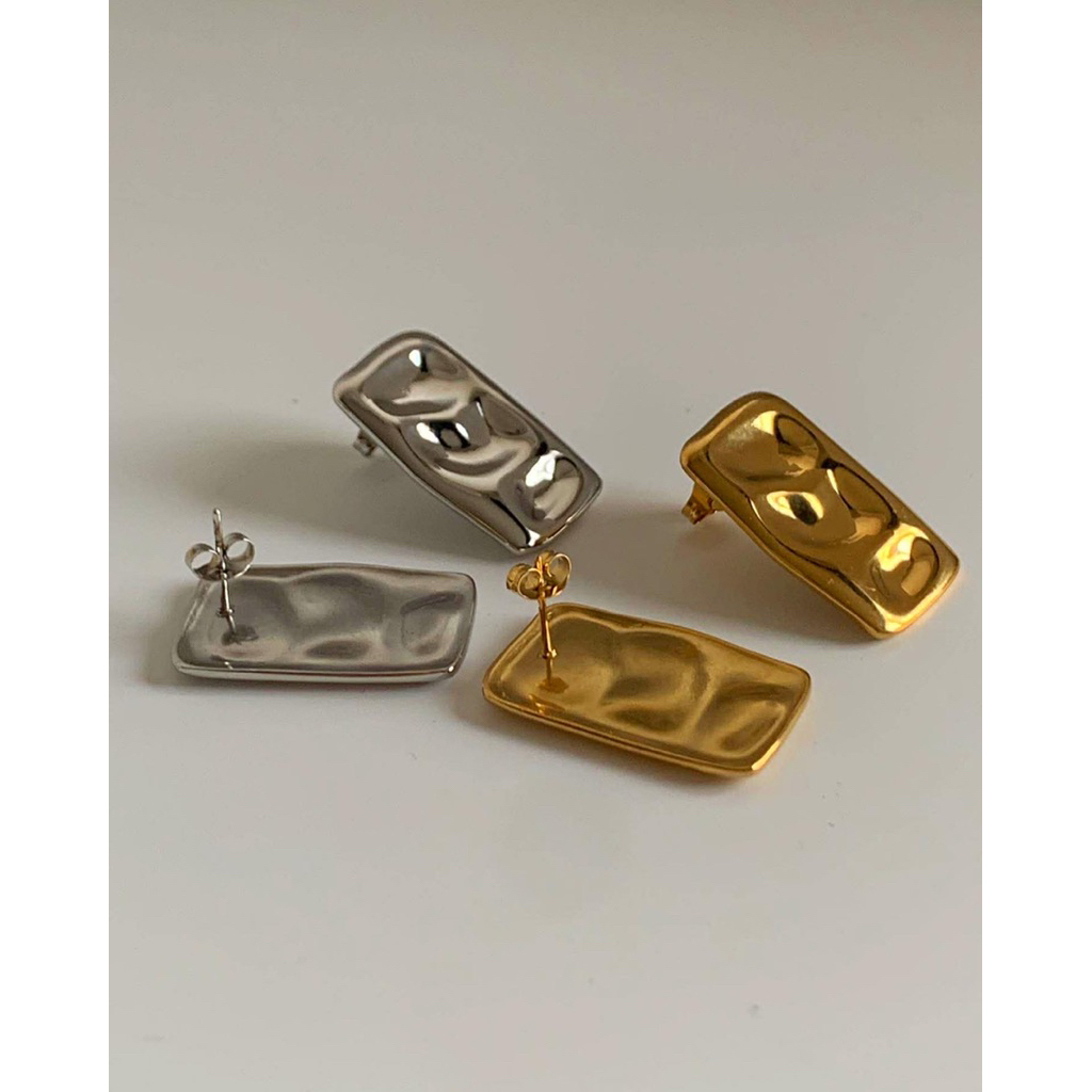 ต่างหูสเตนเลส waterproof, nickel free กันน้ำ HER OBJECTIVE_HER FIONA WAVE EARRINGS