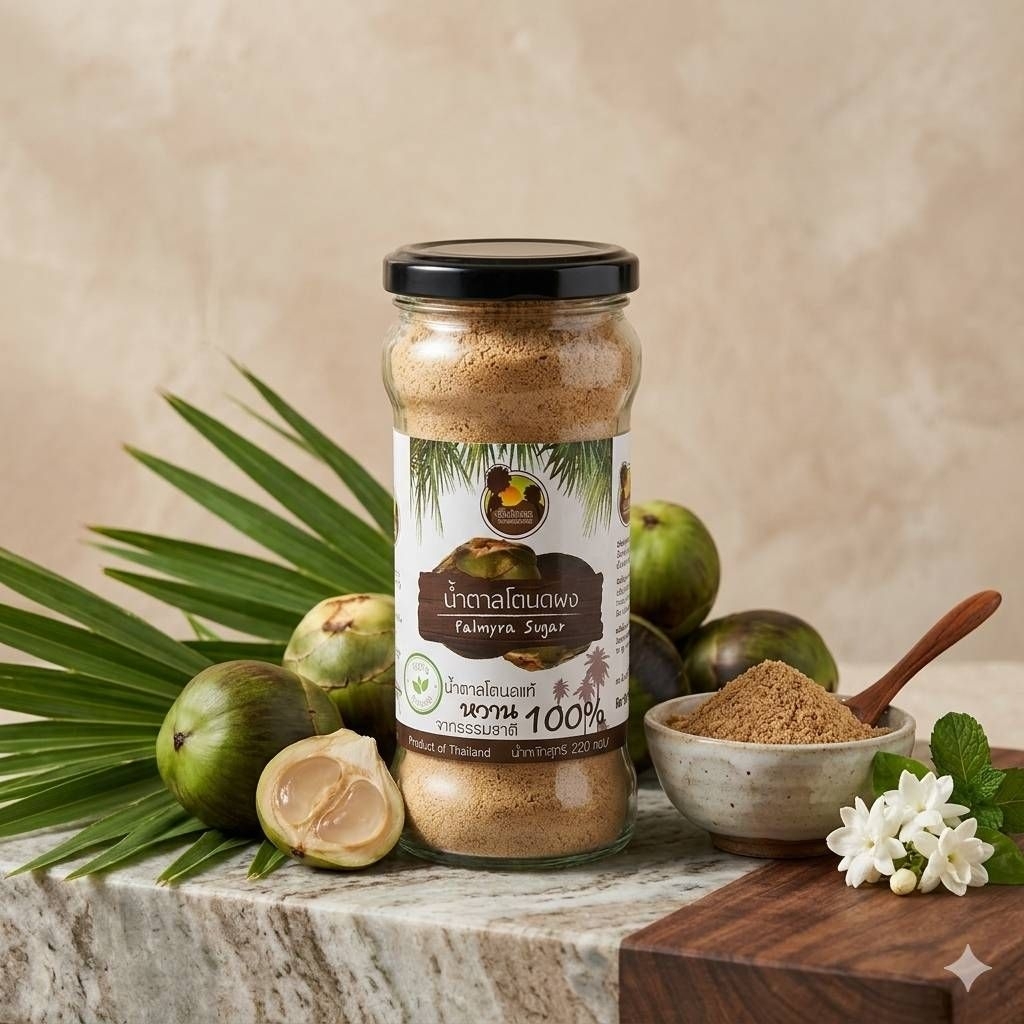 น้ำตาลโตนดผง​ ตราต้นโตนด Palmyra​ Sugar​ 220g ราคา ถูกที่สุด ดีลบีเคเค แกลเลอรีภาพที่ 2