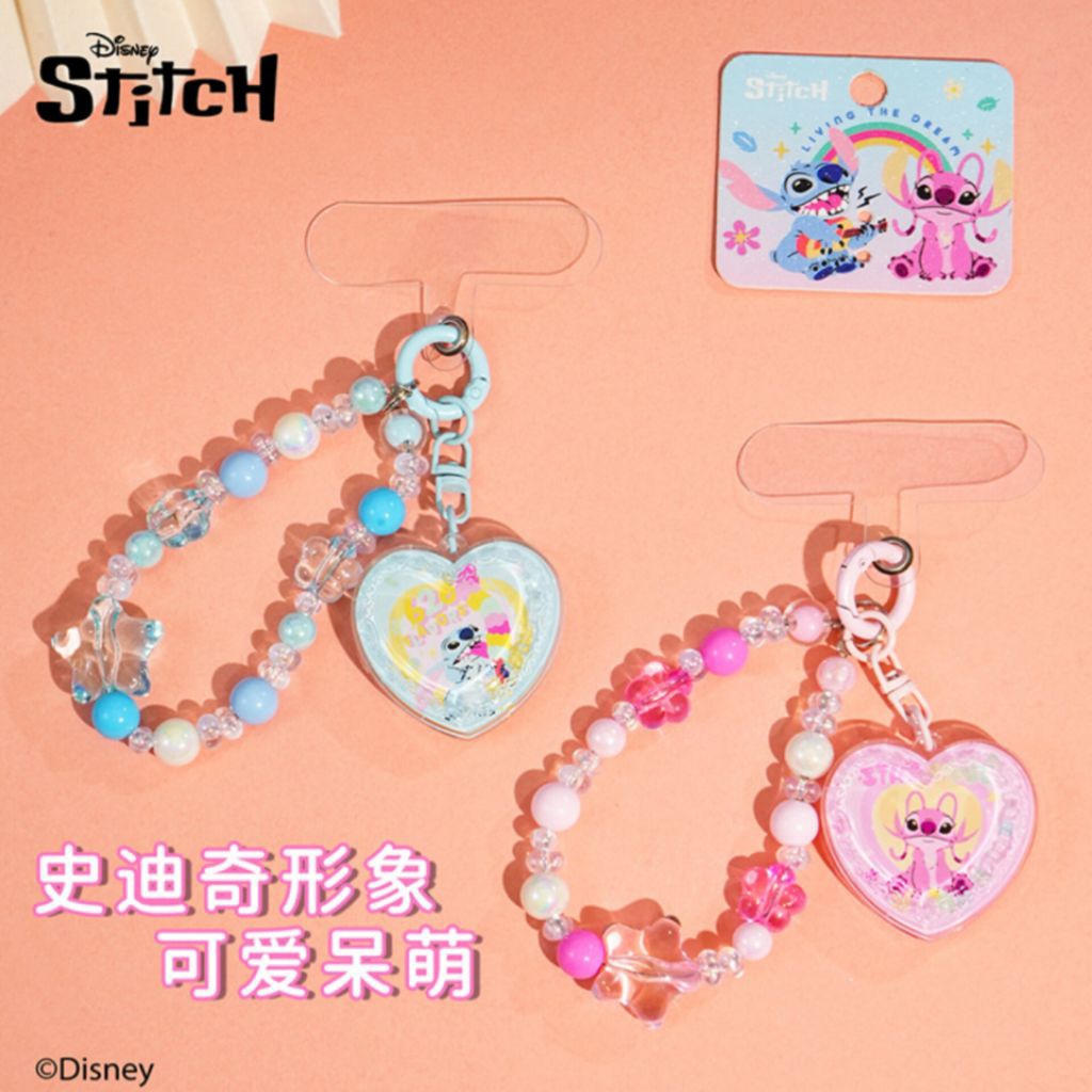 (ลิขสิทธิ์แท้) สายห้อยมือถือ พวงกุญแจลูกปัด Stitch & Angel หัวใจอะคริลิคใส จี้ห้อยกระเป๋านักเรียน ของขวัญวันเกิด ราคา ถูกที่สุด ดีลบีเคเค แกลเลอรีภาพที่ 9