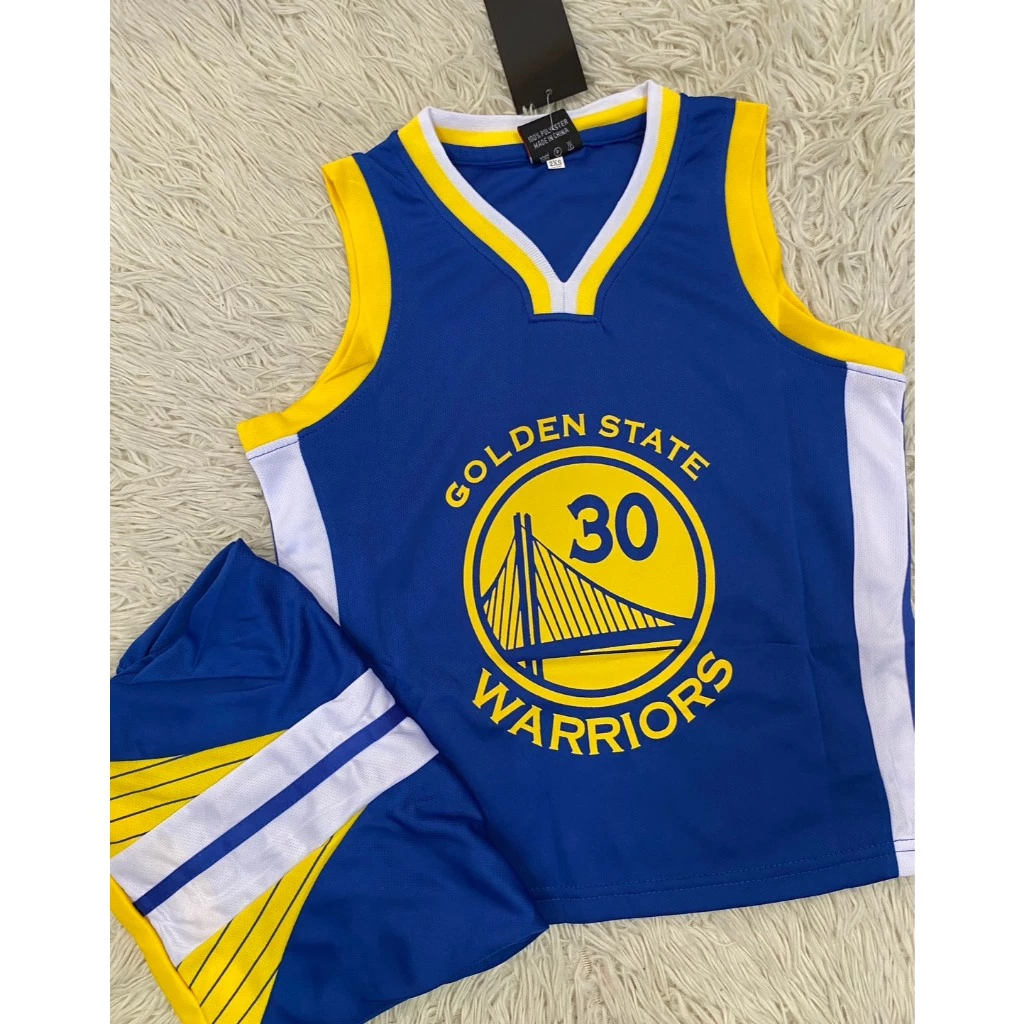 ชุดบาสเก็ตบอลเด็กสีกรมเบอร์30สกรีนชื่อCURRYเสื้อ+กางเกง