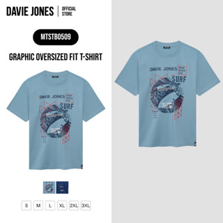 DAVIE JONES [BE FEARLESS] เสื้อยืดผู้ชาย Graphic Oversized F…