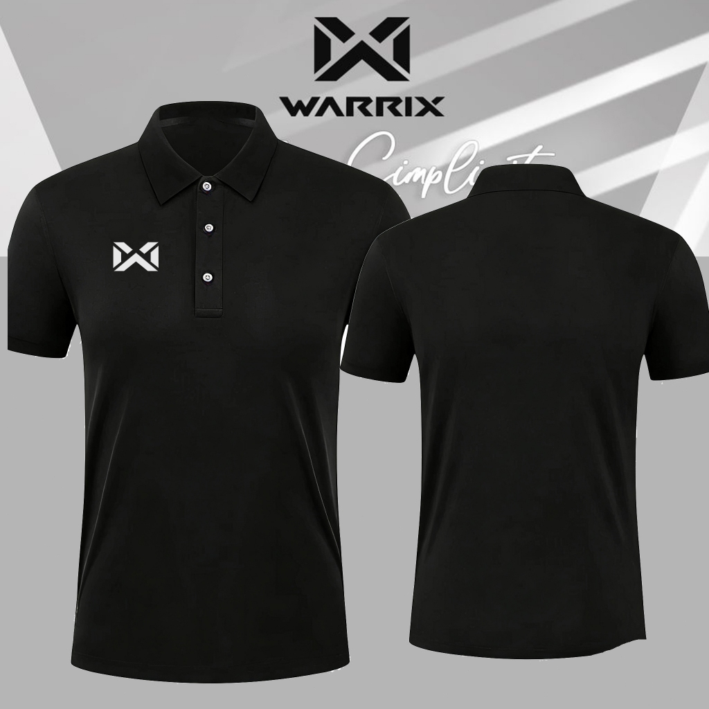 🛒WARRIX เสื้อโปโลสีดํา Warrix รุ่น PIQUE เสื้อโปโลแขนสั้นวอริกซ์ WARRIX polo size S-3XL