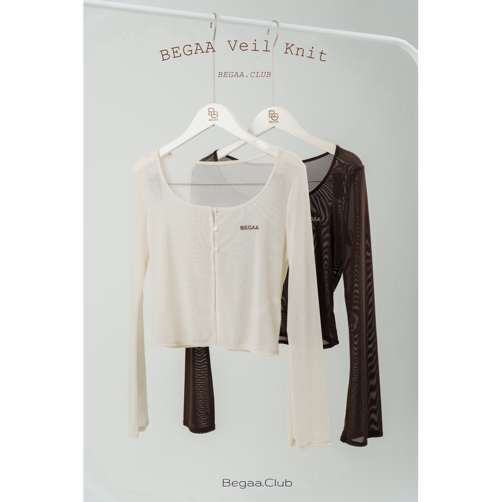 🍨🧉BEGAA Veil Knit (เสื้อคลุมซีทรูออกกำลังกาย) ชุดออกกำลังกาย ชุดโยคะ ชุดฟิตเนส | BEGAA.CLUB