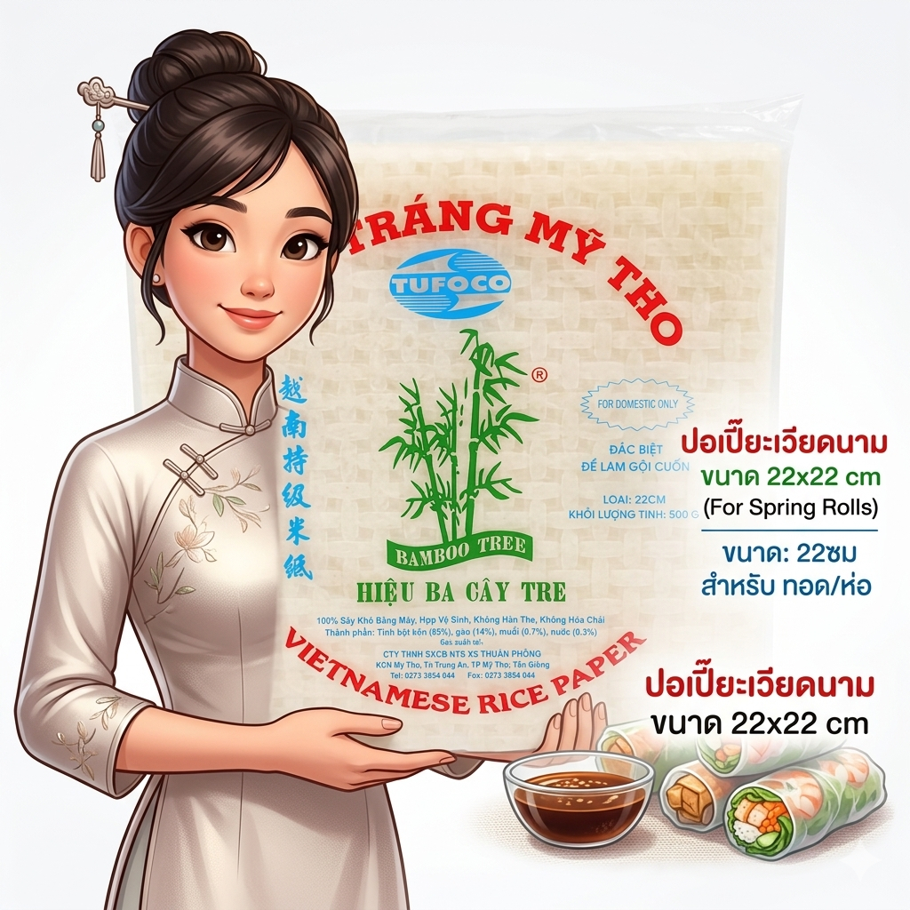 5 ห่อใหญ่ 10 ห่อใหญ่ ของแท้ Bamboo Tree ใบเมี่ยงญวน แผ่นแป้งเวียดนาม ปอเปี๊ยะ แป้งห่อ แหนมเนืองใบเมี่ยงญวน ( 500g 1ห่อ)