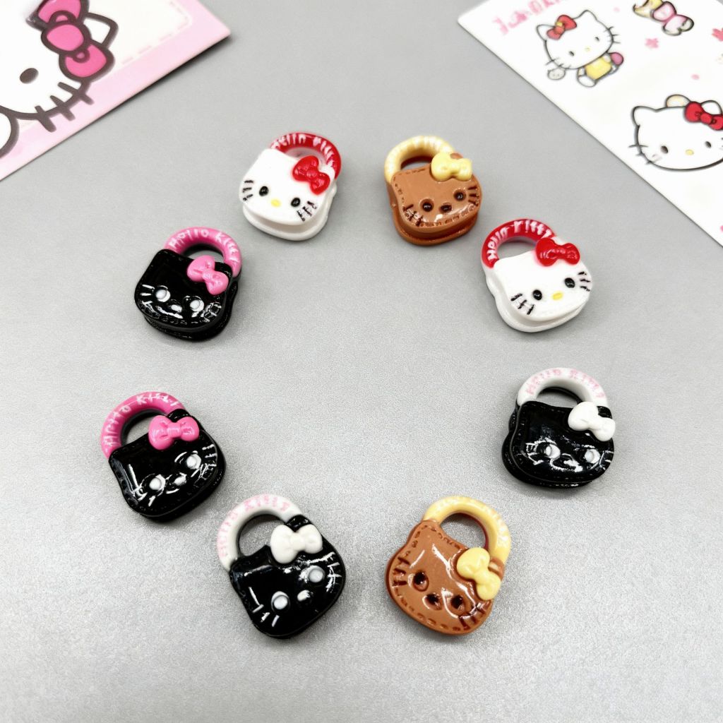 J189Aกระเป๋าถือรูปแมวการ์ตูน DIY เรซิ่นแพ็คละ 12 ชิ้น