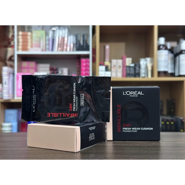 [ แยกขาย ตลับจริง / รีฟีล  ] L'Oreal Paris Infallible 24H Fresh Wear Cushion