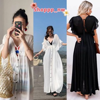 🌴🐚เก็บโค้ดลดเพิ่ม-ส่งฟรี🏝เสื้อคลุมบิกินี่ เสื้อคลุมโบฮีเมียน…