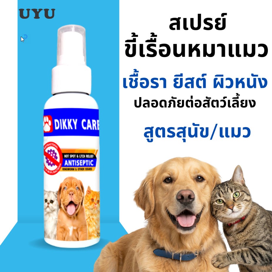 DIKKY CARE สเปรย์ดูแลผิวหมาแมว หมาคัน แมวคัน ขี้เรื้อน เชื้อรา