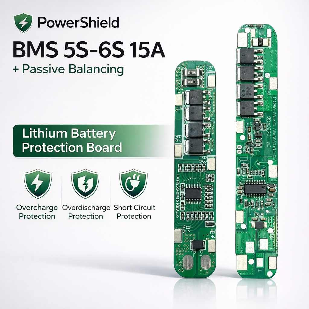 Lithium Li-ion BMS 5S-6S+passive ballane 10-15A 21V บอร์ดป้องกันแบตเตอรี