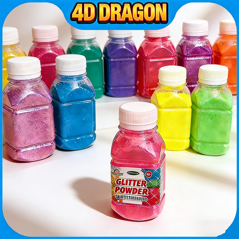 ผงกากเพชรสีเมทัลลิก KIDART 3 ขนาด (30/70/100 กรัม) 6 สี/ขวด อุปกรณ์DIY