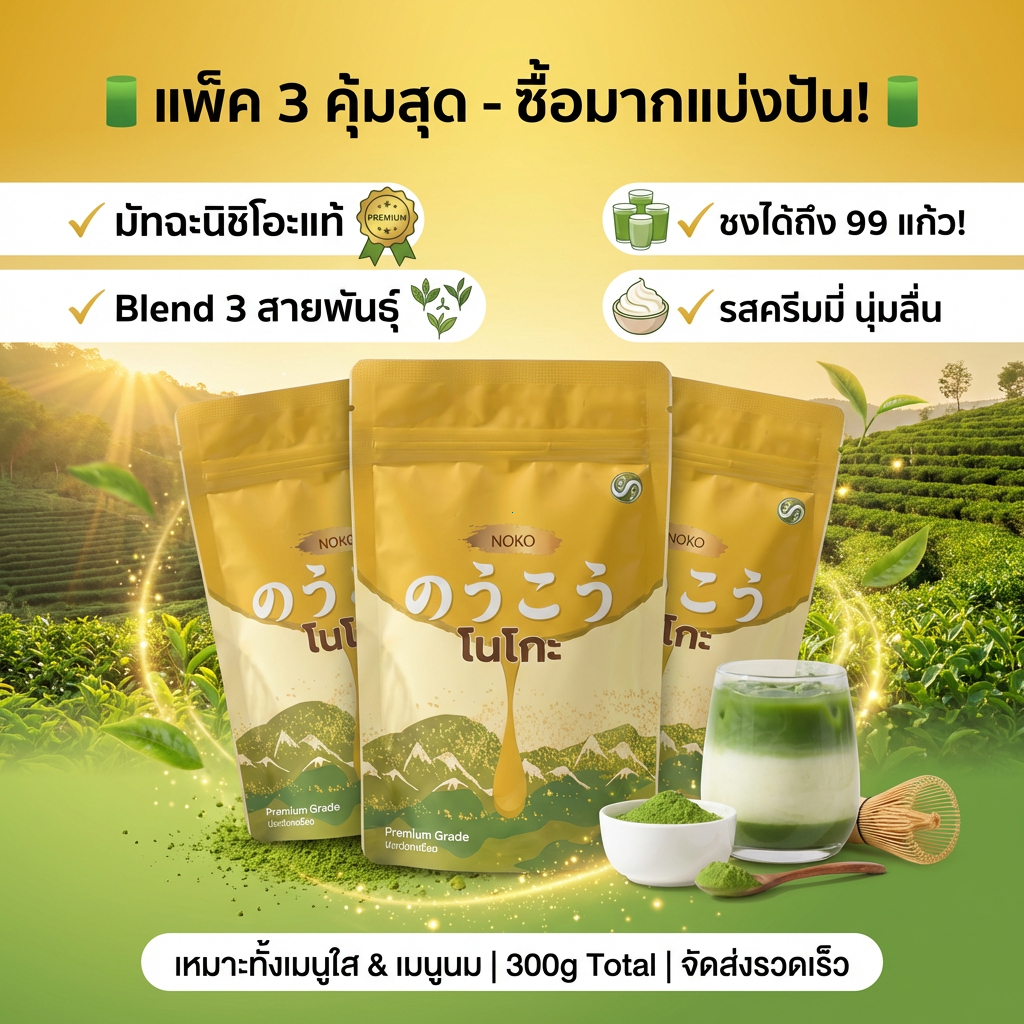 [จัดส่งรวดเร็ว]ผงมัทฉะนิชิโอะ เกรดพรีเมี่ยม Noko 300 กรัม | Premium Grade Nishio Matcha Powder