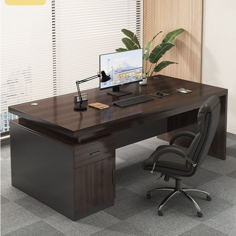 โต๊ะทํางาน 120cm มีลิ้นชัก โต๊ะคอมพิวเตอร์ พื้นที่จัดเก็บขนาดใหญ่ รับน้ำหนัก 500kg