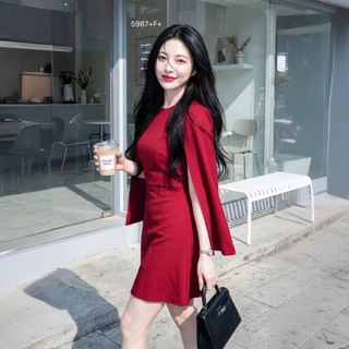 TT5987 เดรสแขนผ่า split sleeve dress