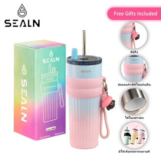 SEALN (26 ออนซ์)แก้วกาแฟสแตนเลสซับเซรามิกพร้อมฝาปิดขวดสูญญากาและความเย็นศสามารถ เก็บความร้อน ของขวัญที่ดีที่สุด
