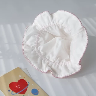 Babyonline(Y200)2A8-11 (ส่งด่วน1วัน) หมวกเด็กผู้หญิงลายน่ารักมีสายรูดปรับได้ ผ้าสาลู นิ่ม มีซับในผ้าฝ้าย