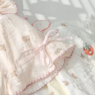 Babyonline(Y200)2A8-11 (ส่งด่วน1วัน) หมวกเด็กผู้หญิงลายน่ารักมีสายรูดปรับได้ ผ้าสาลู นิ่ม มีซับในผ้าฝ้าย