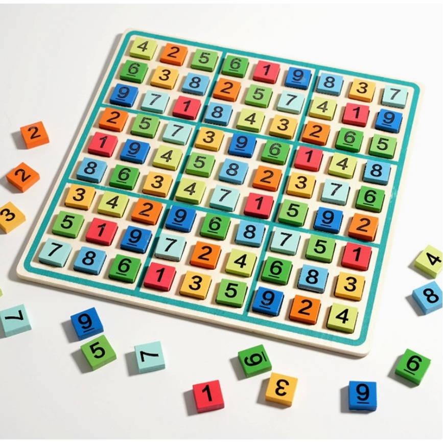 Wooden 9x9 Sudoku Board Game บอร์ดเกมซูโดกุ เกมซูโดกุ ปริศนาตัวเลข กระดานซูโดกุไม้ 9 ช่อง