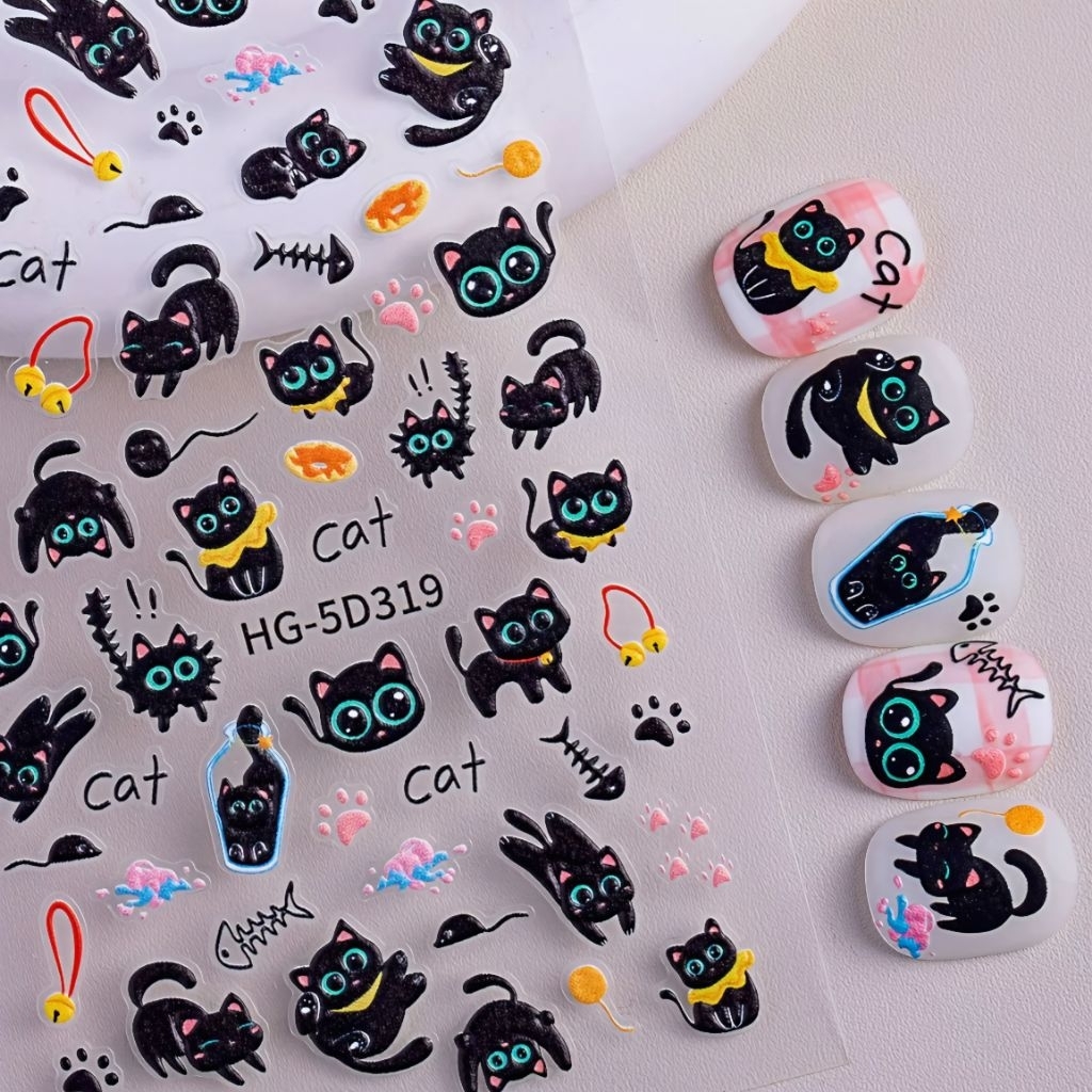 พร้อมส่งจากไทย! สติกเกอร์ติดเล็บ สติกเกอร์ลายนูน รูปที่ 3
