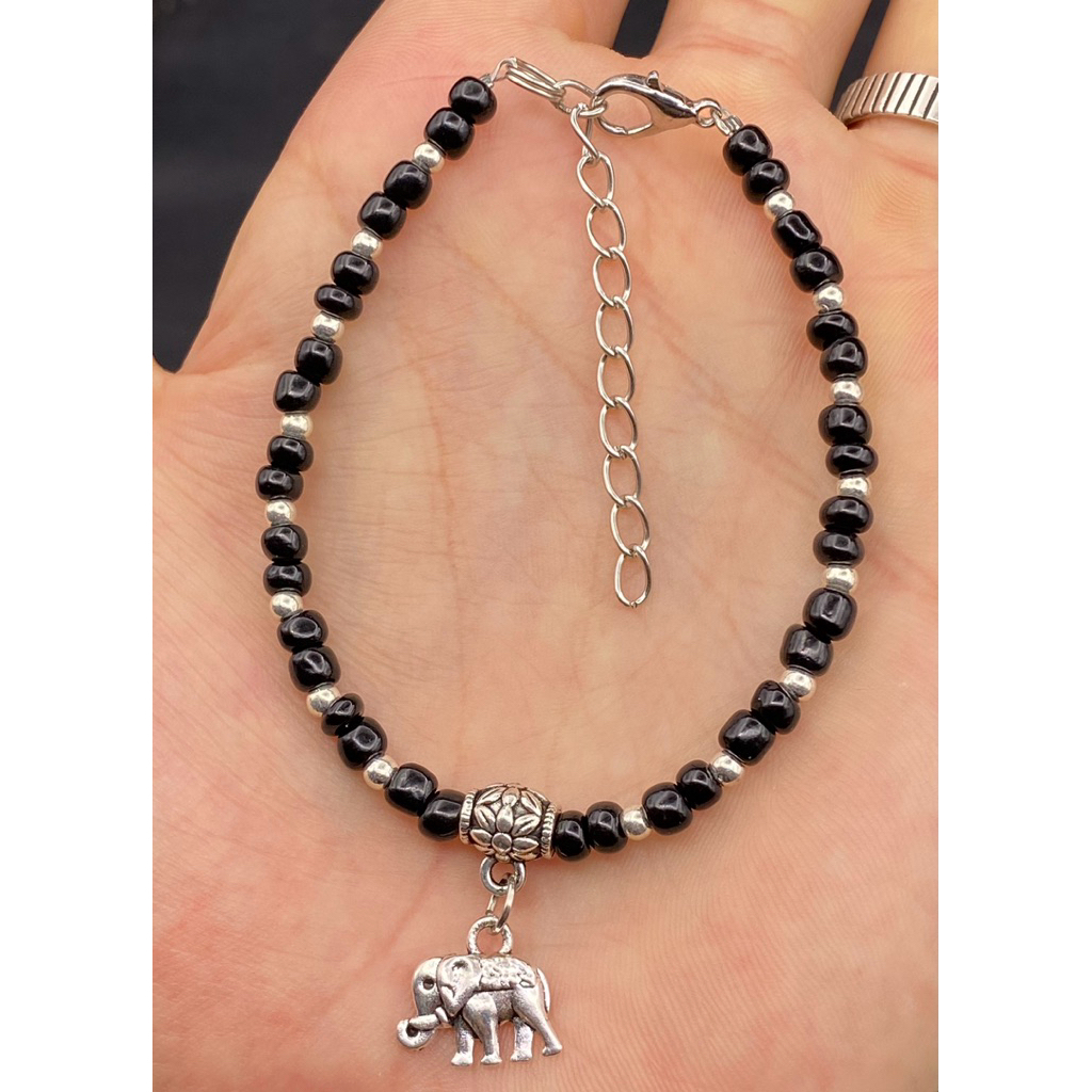 beautiful natural black onyx beads bracelet